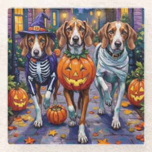 Posavasos De Vidrio Zorro Inglés Americano en disfraces de Halloween