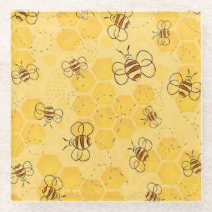 Posavasos De Vidrio Zumbido de abeja Abejas miel Lindas 