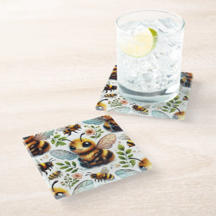 Posavasos De Vidrio Zumbido de Alegría