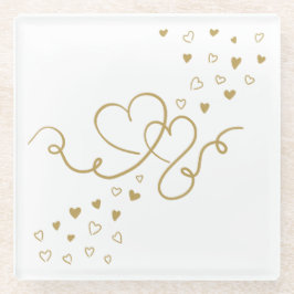 Posavasos De Vidrio Zwei Herzen 