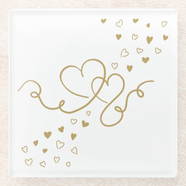 Posavasos De Vidrio Zwei Herzen  (Anverso)