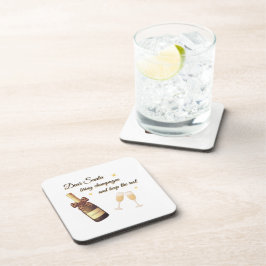 Posavasos Dear Santa Champagne Design