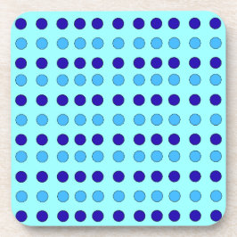 Posavasos Decágonos azul claro y estrellas azul oscuro sobre
