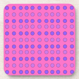 Posavasos Decágonos magenta y estrellas púrpura sobre rosa