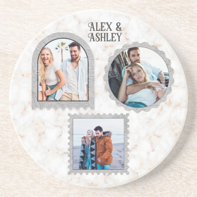 Posavasos Deco Art Moderno Nombre de foto personalizado (Frente)