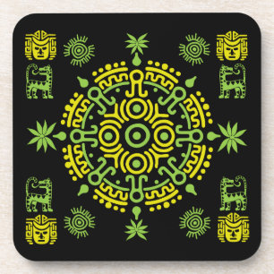 Posavasos Decoración artística azteca mexicana en casa