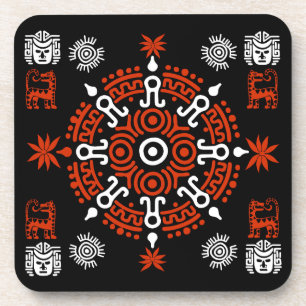 Posavasos Decoración artística azteca mexicana en casa