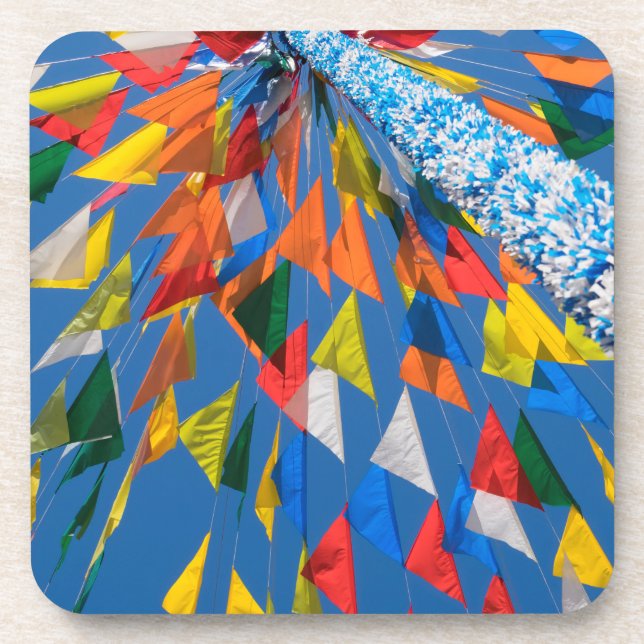 Posavasos Decoración de banderas triangulares (Frente)