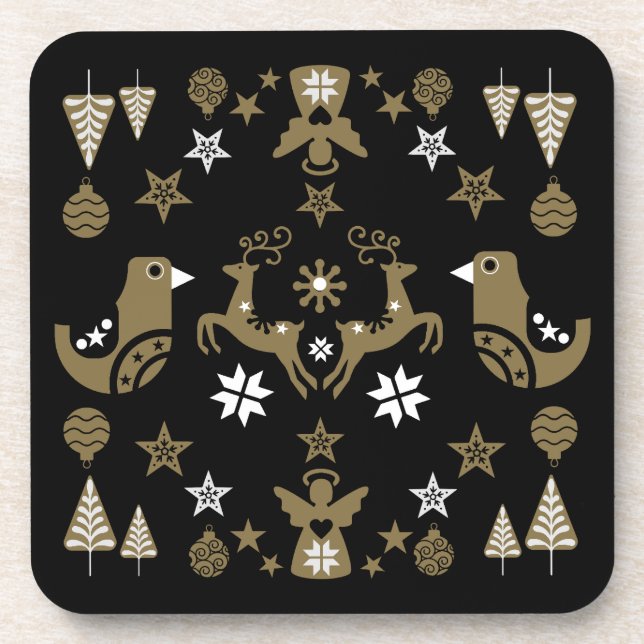 Posavasos Decoración De Lujo De Temporada Escandinava (Frente)