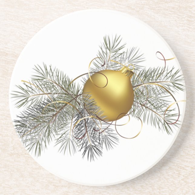 Posavasos Decoración de oro festivo (Frente)