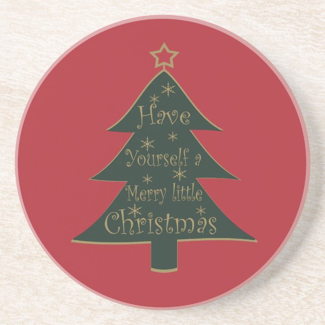 Posavasos Decoración de pinos navideños (Frente)
