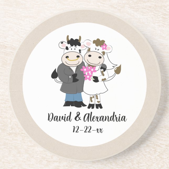 Posavasos Decoración favorable a la boda bovina (Frente)