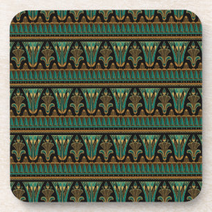 Posavasos Decoración Verde azulada y dorada