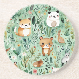 Posavasos Decoración verde del núcleo de la cabaña