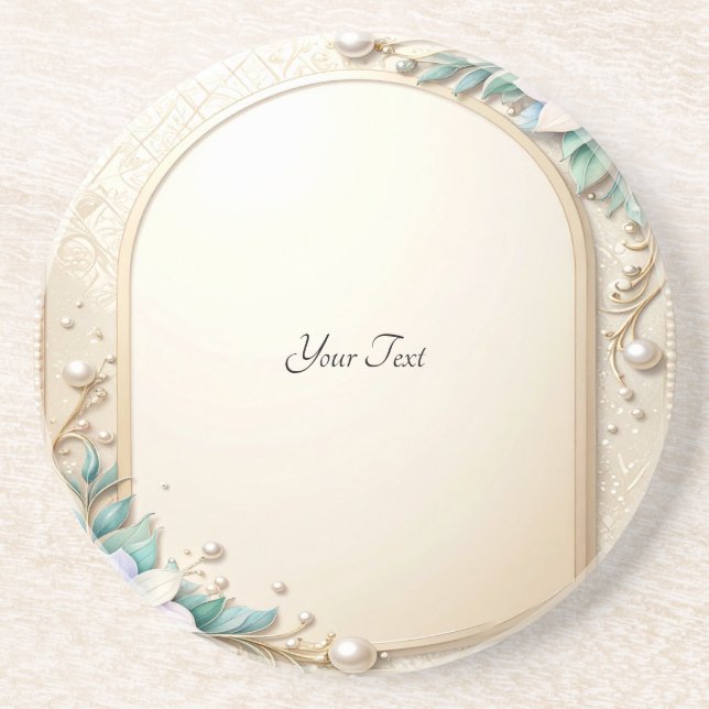 Posavasos Decorative Floral Frame Sandstone Coaster (Frente)