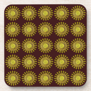 Posavasos Decorative golden sun symbol