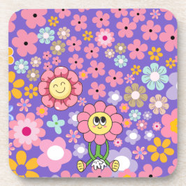 Posavasos Decorativo de los floros sonrientes