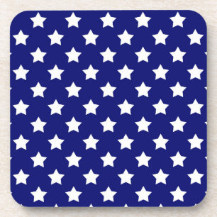 Posavasos Decorativo del patrón de las estrellas blancas azu