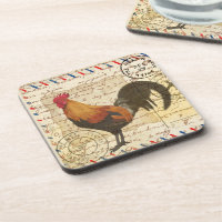 Decoupage Vintage Ephemera Farm Barn Rooster