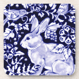 Posavasos Dedham Blue Rabbit, diseño clásico azul y blanco