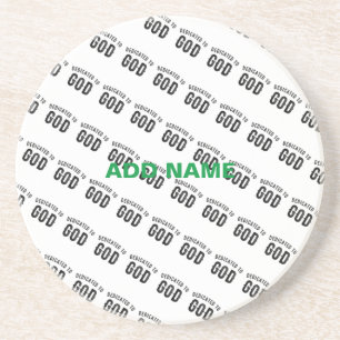 POSAVASOS DEDICADO A DIOS PERSONALIZABLE GUAY TEXTO NEGRO