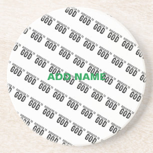 POSAVASOS DEDICADO A DIOS PERSONALIZABLE GUAY TEXTO NEGRO