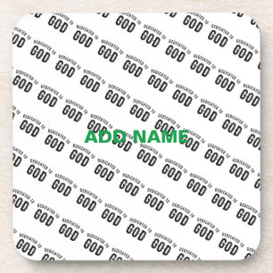 POSAVASOS DEDICADO A DIOS PERSONALIZABLE GUAY TEXTO NEGRO