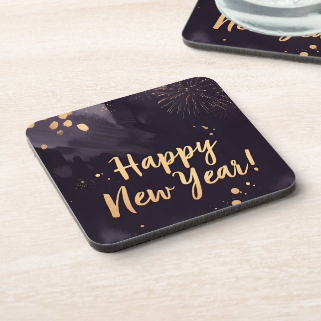 Posavasos Deep Purple Strokes-New Year's Card (Lado Izquierdo)