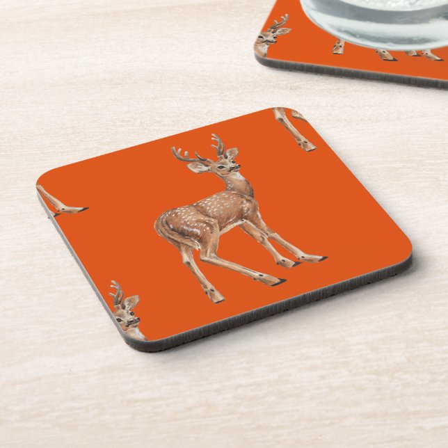 Posavasos Deer en rojo (Lado Izquierdo)
