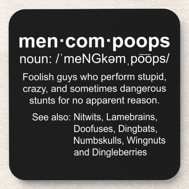 Posavasos definición de mencompoops (Frente)