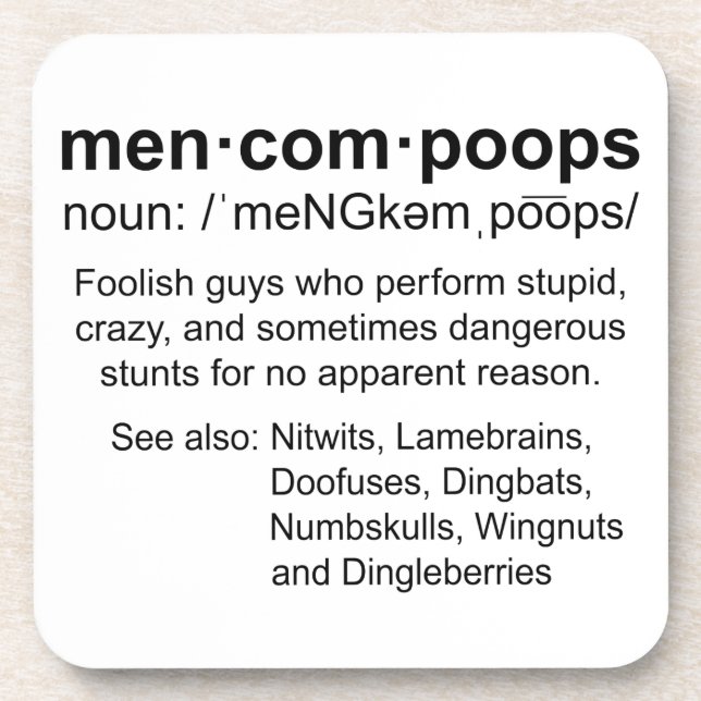 Posavasos definición de mencompoops (Frente)