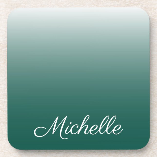 Posavasos Degradado oscuro personalizado verde (Frente)