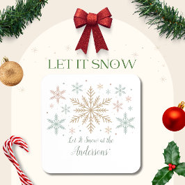 Posavasos Deja que nieve Navidad personalizada