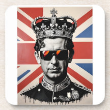posavasos del rey Carlos III bandera del Reino Uni