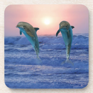 Posavasos Delfín de Bottlenose en la salida del sol