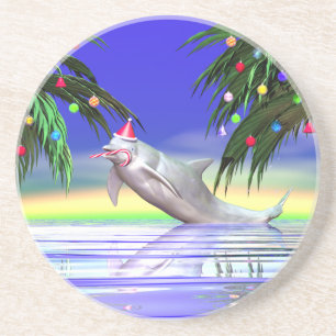 Posavasos Delfín Navidades tropicales