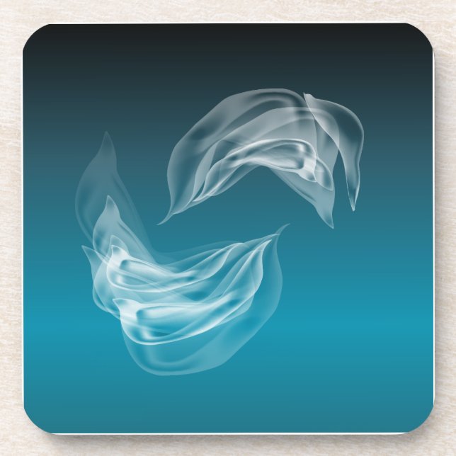 Posavasos Delfines abstractos en juego (Frente)