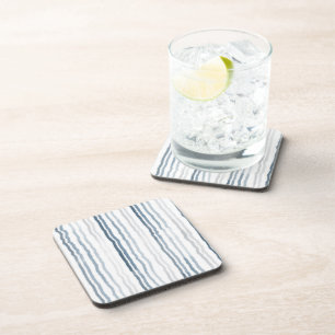 Posavasos Delgadas Rayas de Acuarela, Azul Pizarra, Gris, Bl