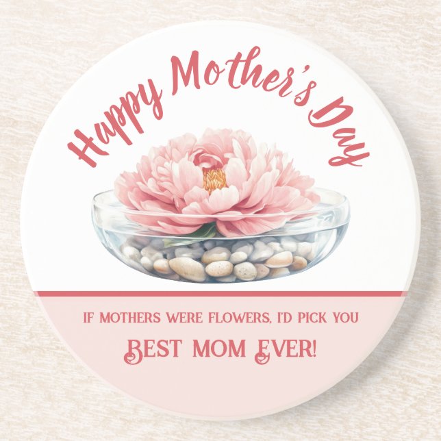 Posavasos Delicado Día de la Madre de Peones Rosa (Frente)