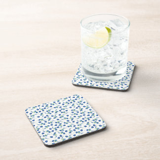 Posavasos Delicado patrón de acuarela floral rosa azul