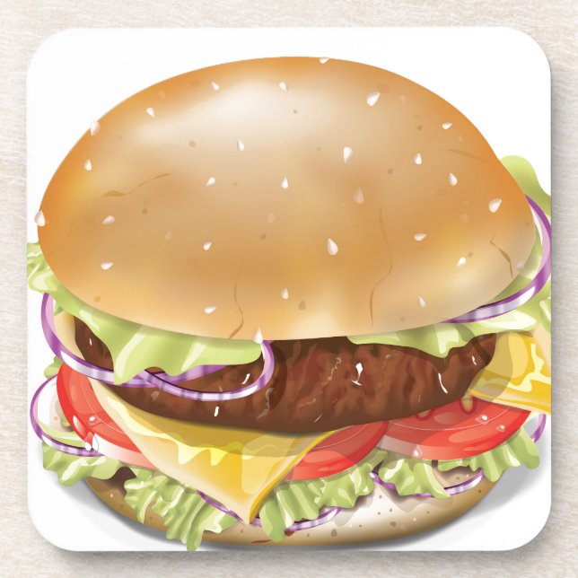 Posavasos Deliciosa hamburguesa con queso (Frente)