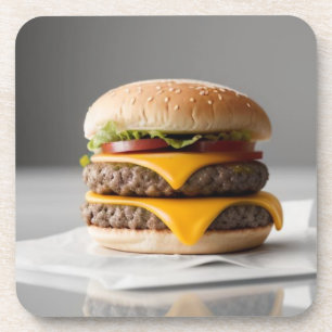 Posavasos Deliciosa hamburguesa de queso en los tópicos