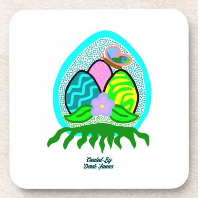 Posavasos Deliciosa Pascua Huevos Duros De Plástico (Frente)