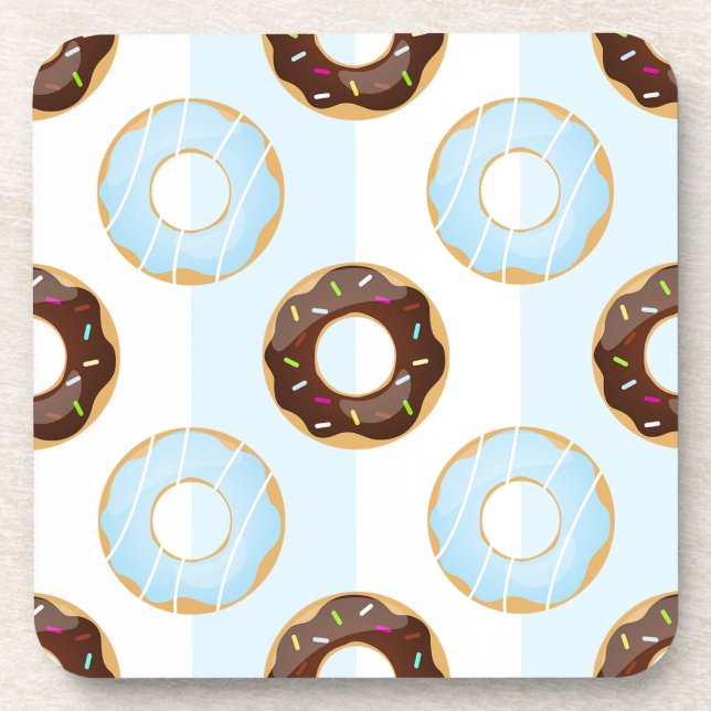 Posavasos Deliciosos Donuts Bandas Azules Ataques Plásticos (Frente)