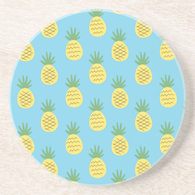 Posavasos Delight de piña: Impresión de frutas tropicales (Frente)