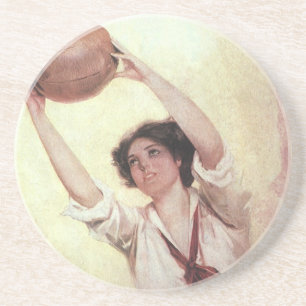 Posavasos Deportes Antiguos, Jugadora de Baloncesto con Pelo