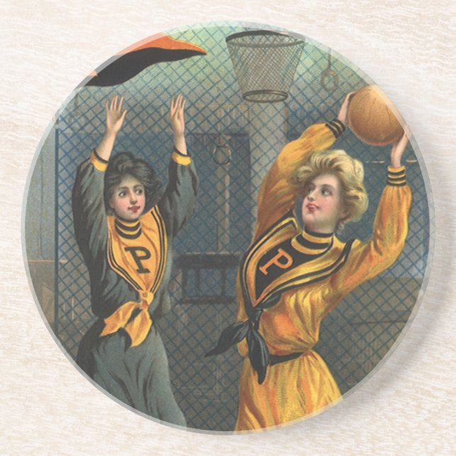 Posavasos Deportes de época, equipo femenino de baloncesto e (Frente)