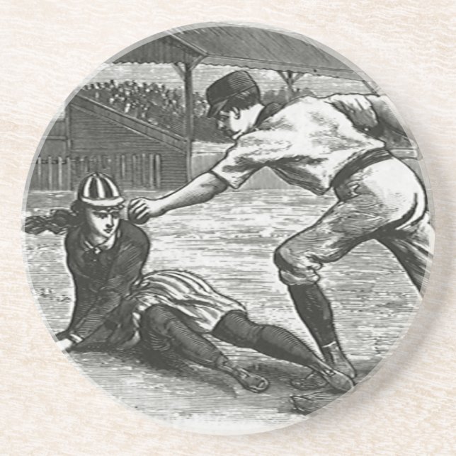 Posavasos Deportes de época, equipos de béisbol femenino vic (Frente)