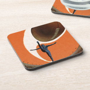 Posavasos Deportes vintage, jugador de fútbol patea la pelot