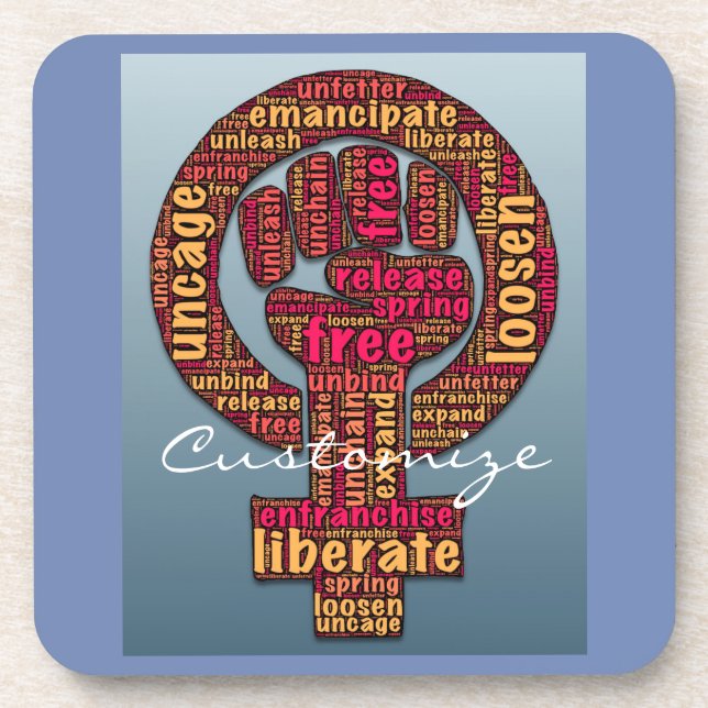 Posavasos derechos de la mujer levantados en primer lugar Th (Frente)